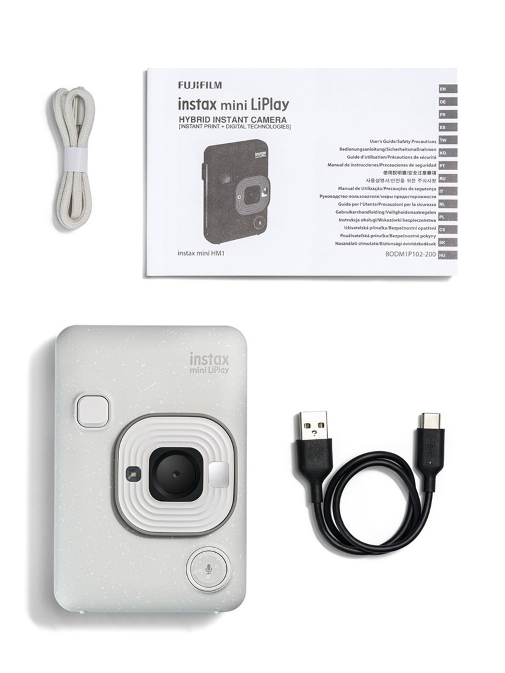 Fujifilm instax mini LiPlay Hybrid Instant Camera - Speckled White